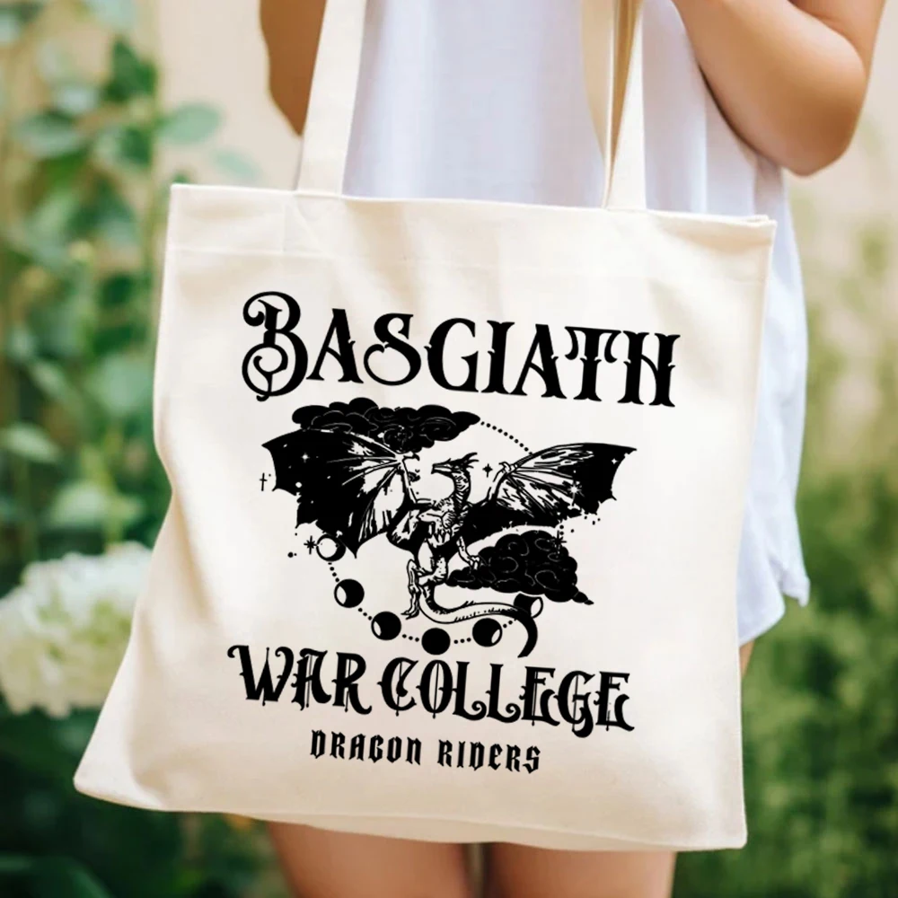 Dragon Rider Violet Sorrengail Xaden Riorson Fantasy Bookish Tote Bags Basgiath War College Ladies Shopping HandBags Books Lover