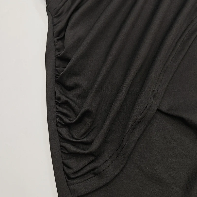 Elegant Party Ruched Maxi Dress Sets Women 2 Piece Club Outfits Long Sleeve O-neck Crop Top and Bodycon Long Skirt Matching Sets