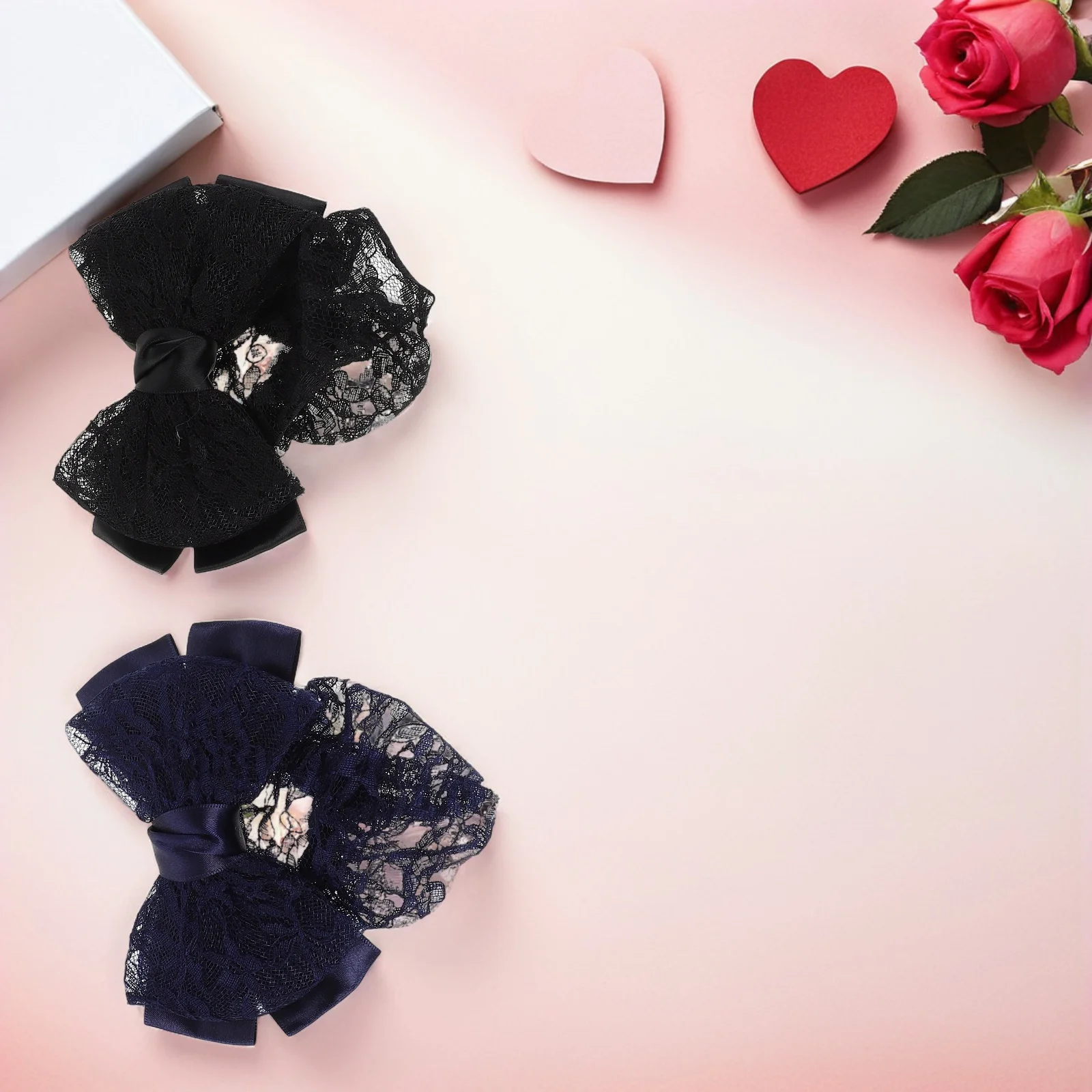 2Pcs Women Hair Bun Cover Bowknot Decor Barrette Professional Mesh Hairnet for Styling Mesh Hair Nets Ballet Bun Net