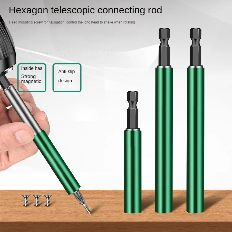 

Телескопический быстросъемный держатель для бит для электродрели/отвертки 1/4 дюйма, 80/120 мм, магнитный, с шестигранным хвостовиком, удлинительный соединительный стержень