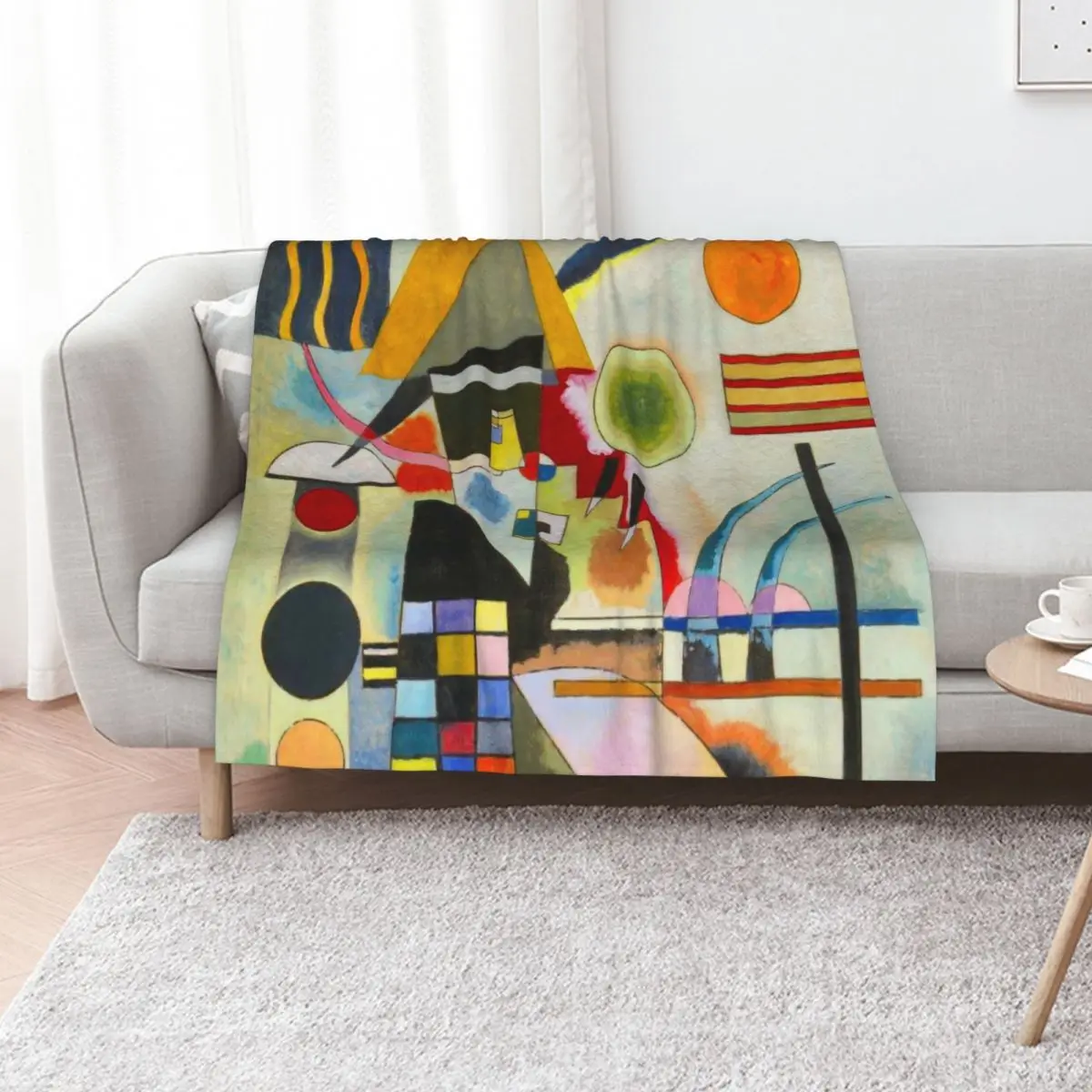 Kandinsky Swinging Throw Blanket Wrinkle Resistant Lightweight Blanket