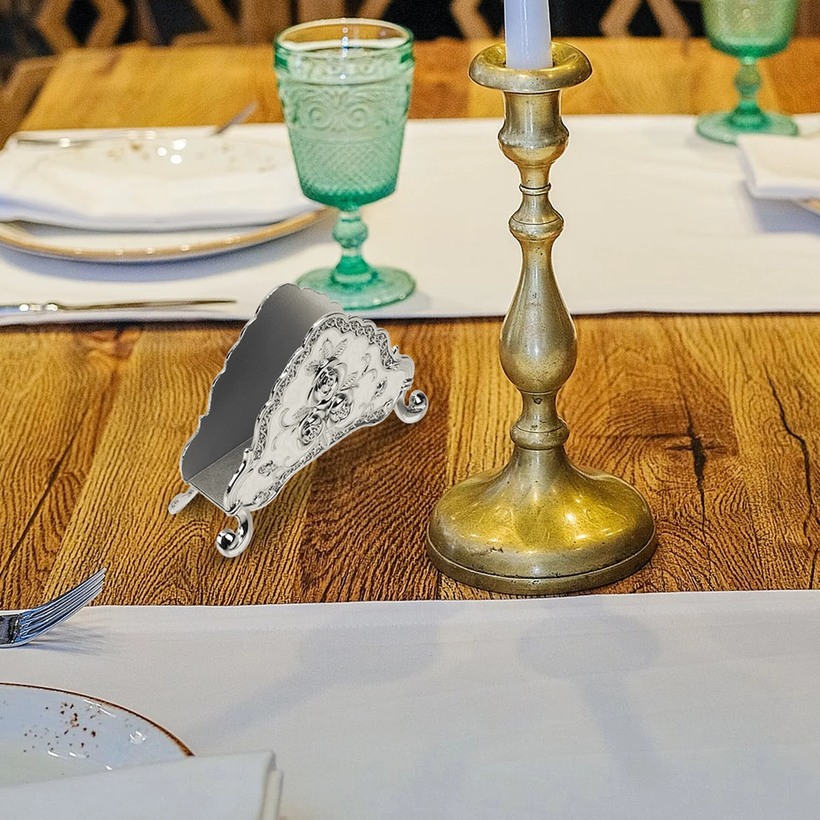 

Zinc Alloy Paper Towel Holder Napkin Rack Tissue Storage Dispenser Kitchen Bedroom Restaurant Hotel Party Dessert Table