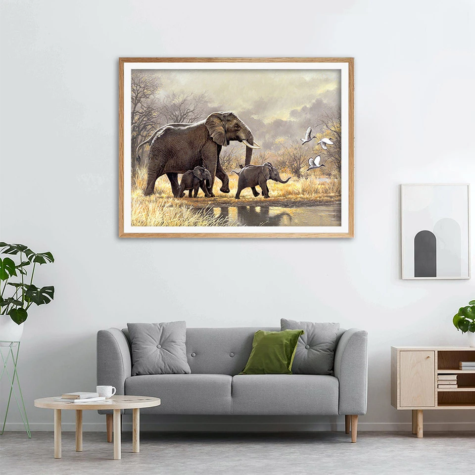 AB Drills Diamond Painting 5D animali fai da te ricamo a punto croce elefante strass Art Bead kit Wll Decor Wall Stickers