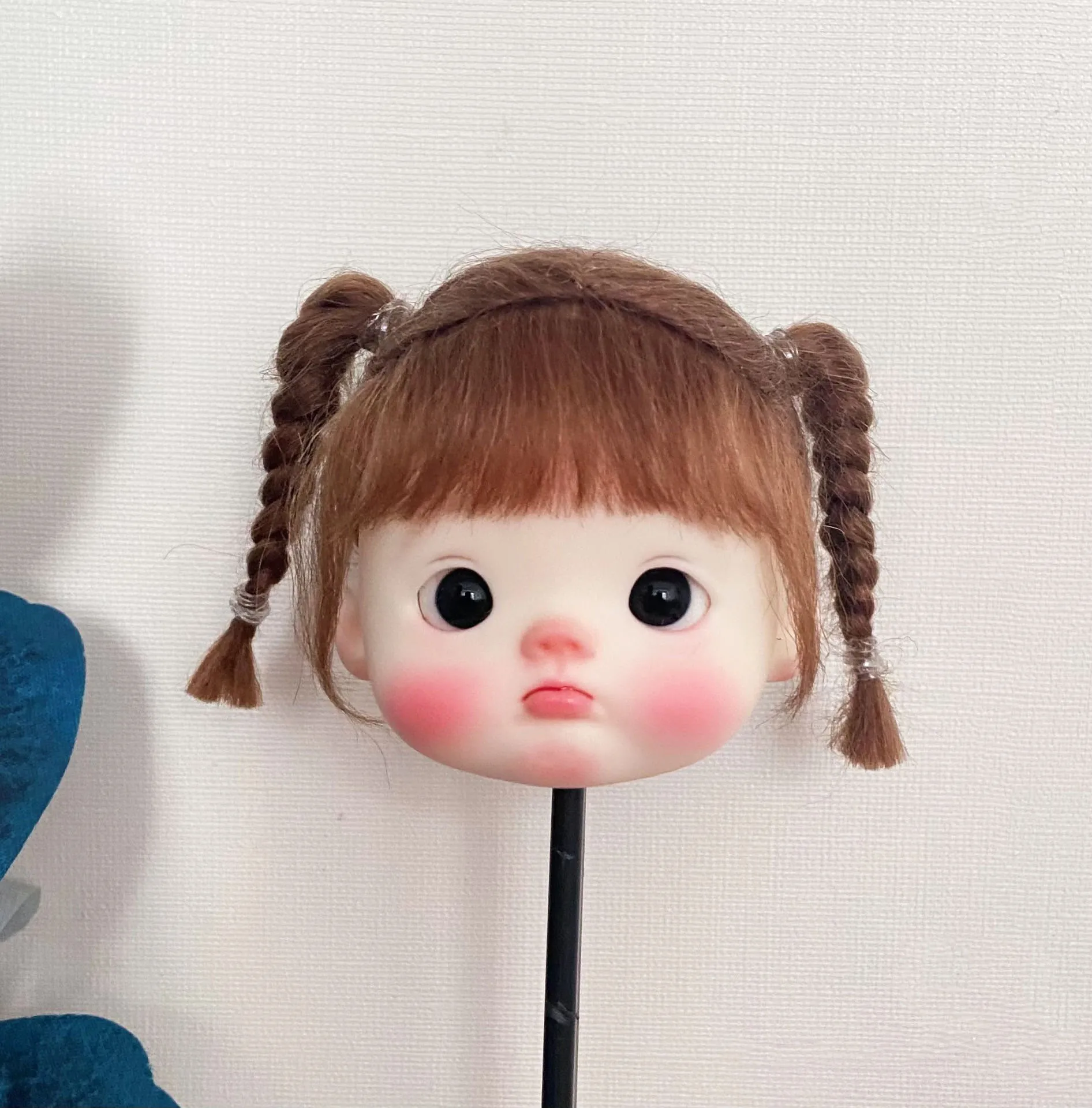 Hair for doll BJD accessories 1/8 BJD doll bang hair, lovely ob11 braided mohair wig free shipping
