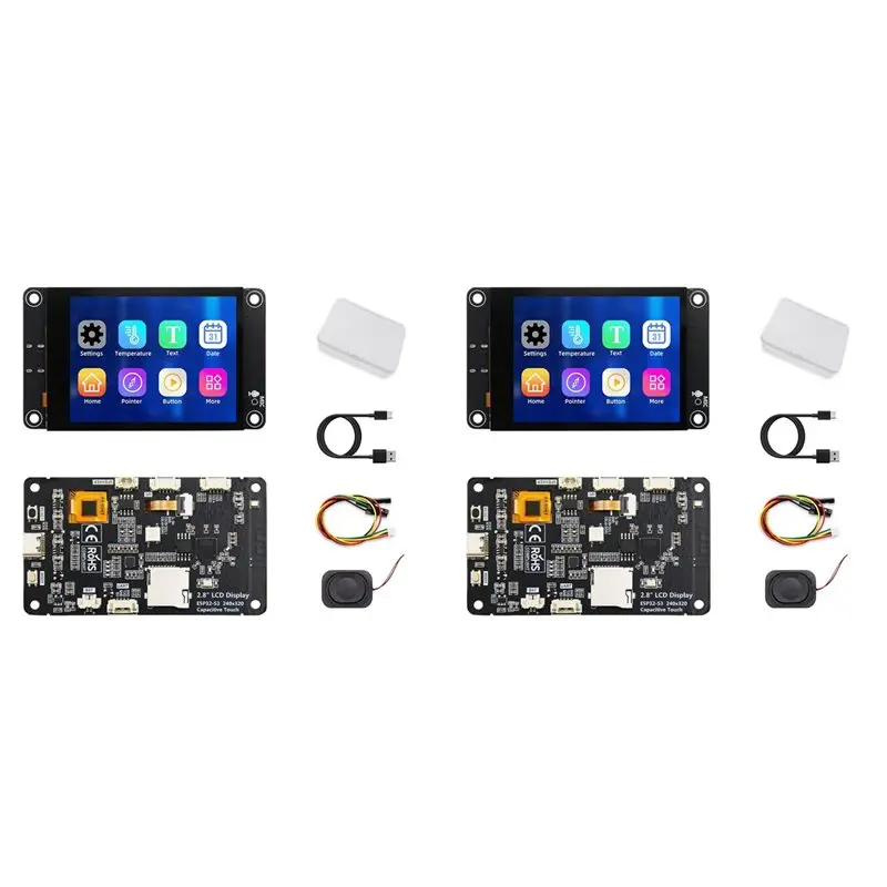 

2X ESP32-S3 Ai Artificial Intelligence Development Board 2.8Inch LCD Wifi Bluetooth TFT Module Touch Screen For Xiaozhi-A86G