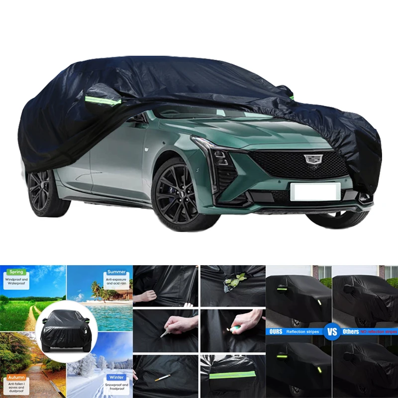 

For Cadillac CT5 All-Weather Car Covers 6-in-1 Waterproof Dustproof UV Proof Snowproof Scratch Resistant Protection
