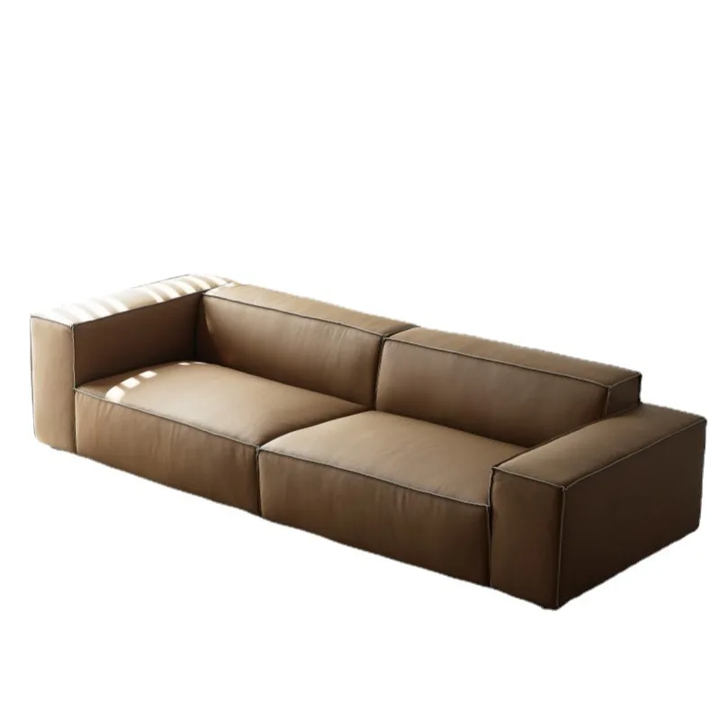 

Minimalist first layer cowhide living room square module combination tofu block full leather sofa