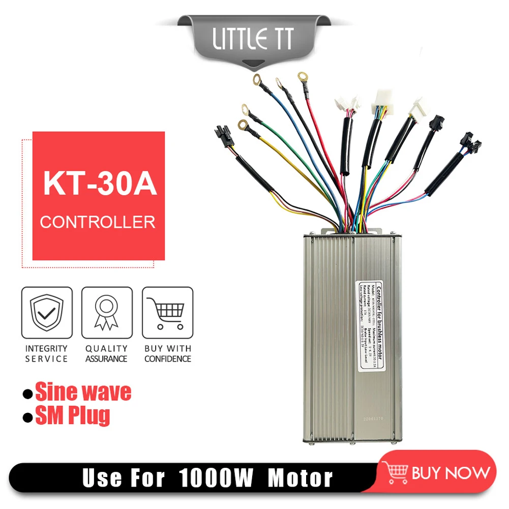 Ebike Sinewave Controller KT-30A 1pcs 36/48V Ebike Sinewave Controller For 1000W Brushless Motor KT-30A With Lightline Brand New