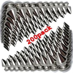 Silver Cone Spikes Metal Double Cap Rivets Studs Round Nail Rivet DIY Choker Collar Shoes Bags Clothing Accessories 10-200pcs