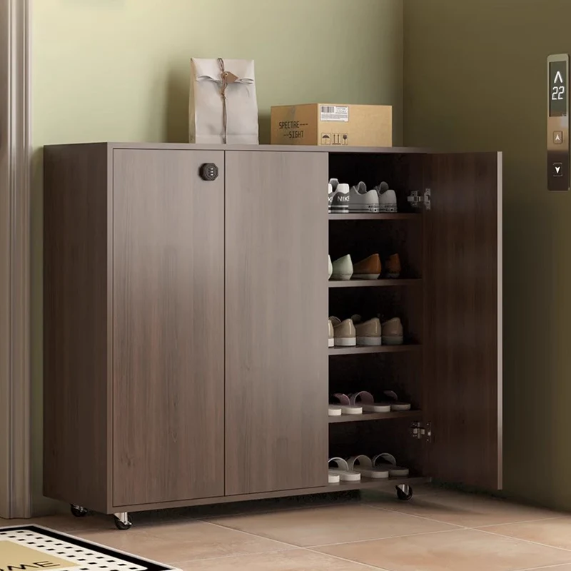 Display Mobile Shoe Cabinet Living Room Organizer Storage Wooden Box Luxury Shoe Shelf Slippers Archivadores Entrance Furniture