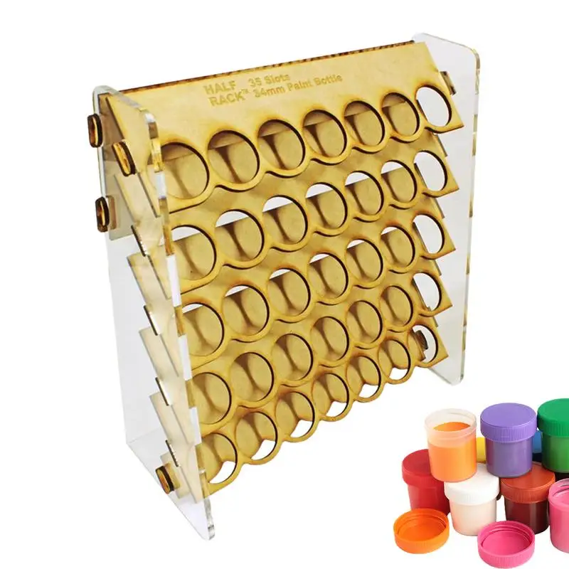 35 Slots Paint Organizer Storage Rack Miniature Model Hobby Paint Station Holder Caddy Stand 34mm Round Bottle Paints