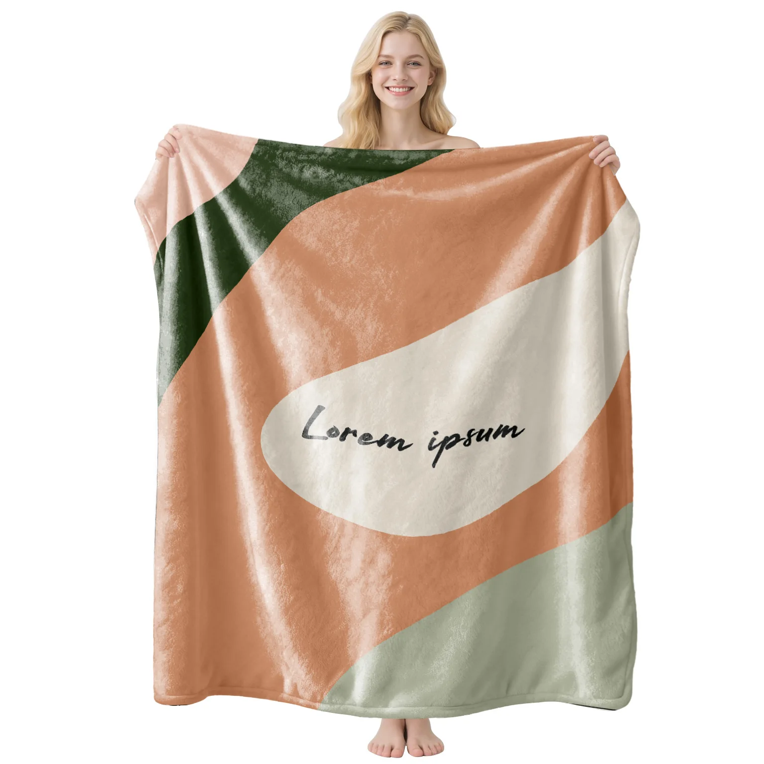 Morandi Block Blanket Abstract Geometric Typography Throw Couch Cover Minimalist Shape Plush Blankets Bedroom Bedding Decor