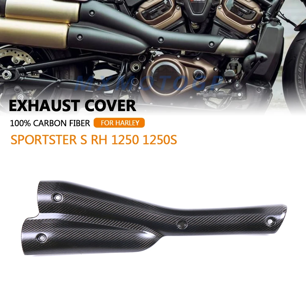 

For Harley Davidson Sportster S 1250 2021 2022 2023 100% Carbon Fiber Exhaust Cover Fairings Motorcycle Accessories