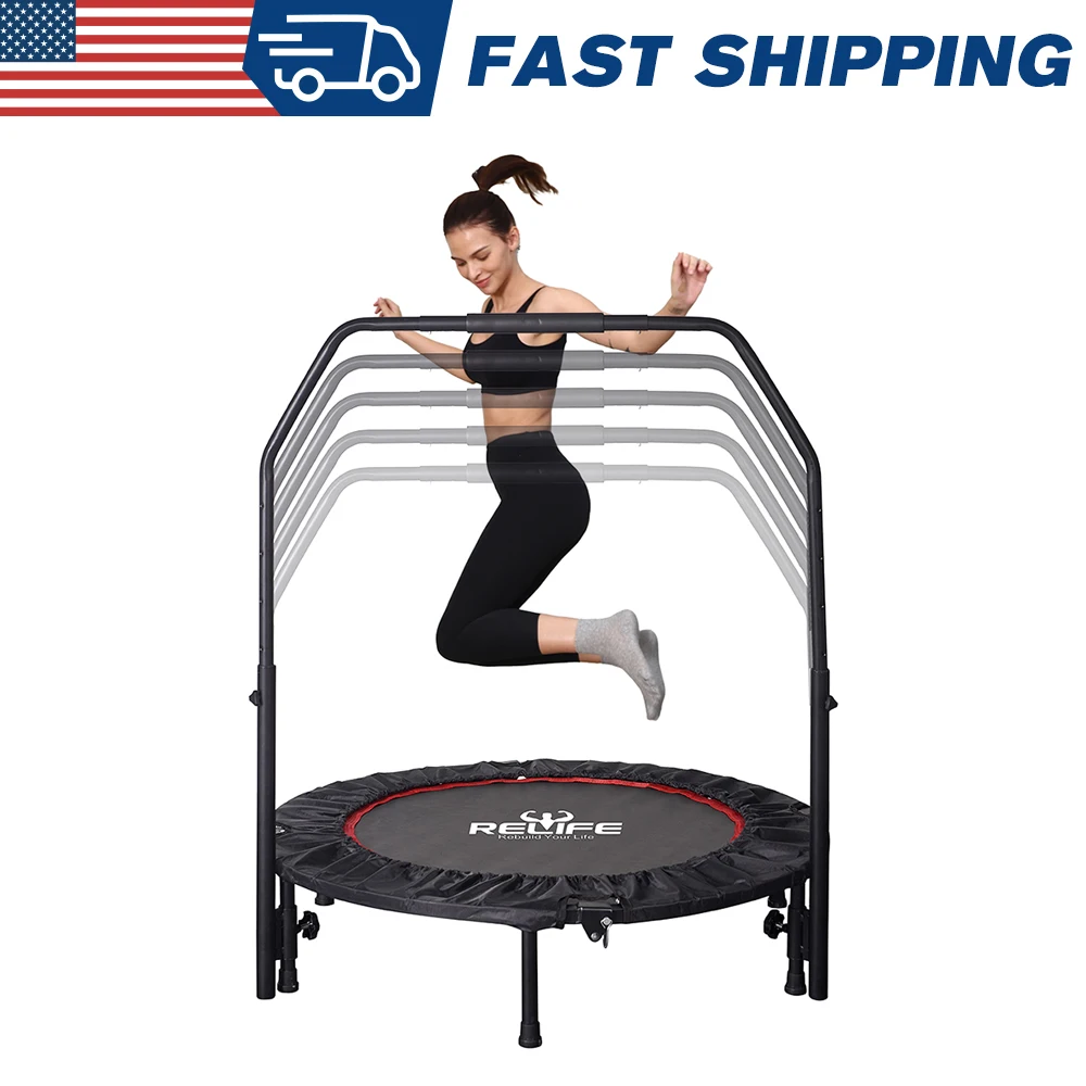 

Relife Sports 48" Foldable Fitness Trampoline for Adults Kids Exercise Trampoline Indoor Mini Rebounder Cardio Workout