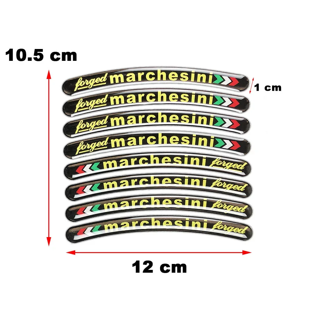 Marchesini FORGET Motorcycle Stickers Wheel Rim Decals Set Laminated For Ducati Aprilia RC8 848 1098 1198