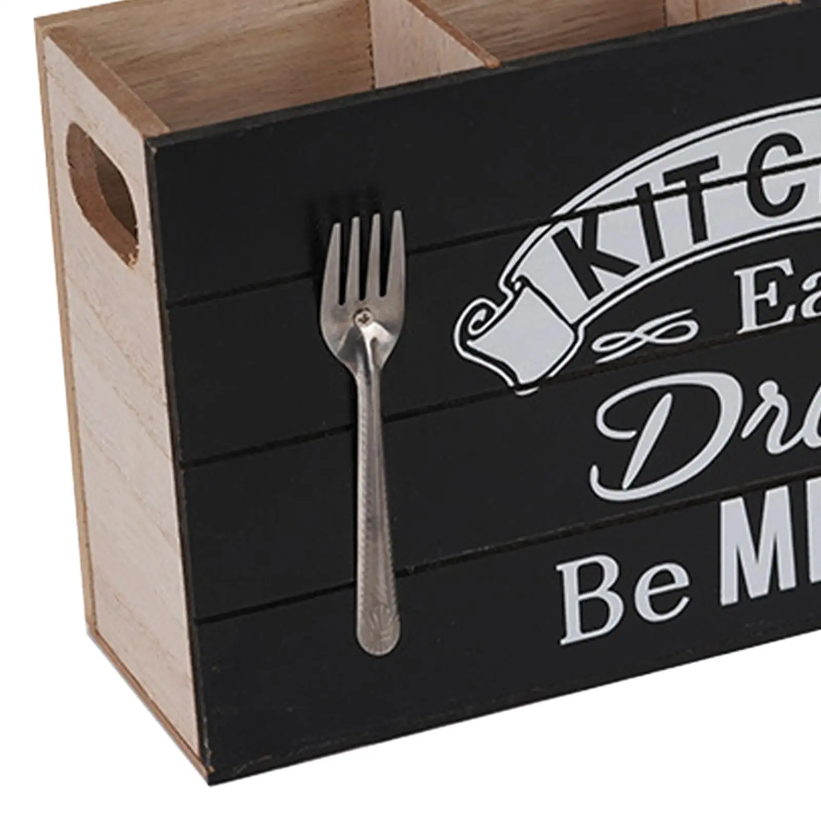 Compact Wooden Cutlery Tray for Drawer or Countertop Storage Organize Kitchen Tableware with 4 Compartments for Forks Spoons