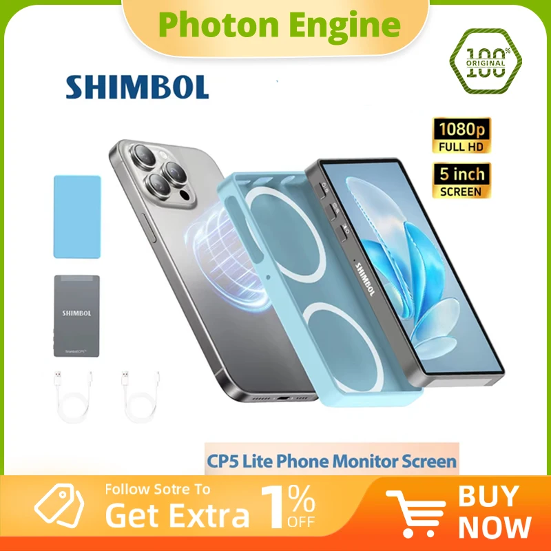 

SHIMBOL CP5 CP5 Lite 5'' 1080p Monitor Screen Phone Rear Camera Selfie Monitor for iPhone Android Selfie Vlog Live Stream TikTok
