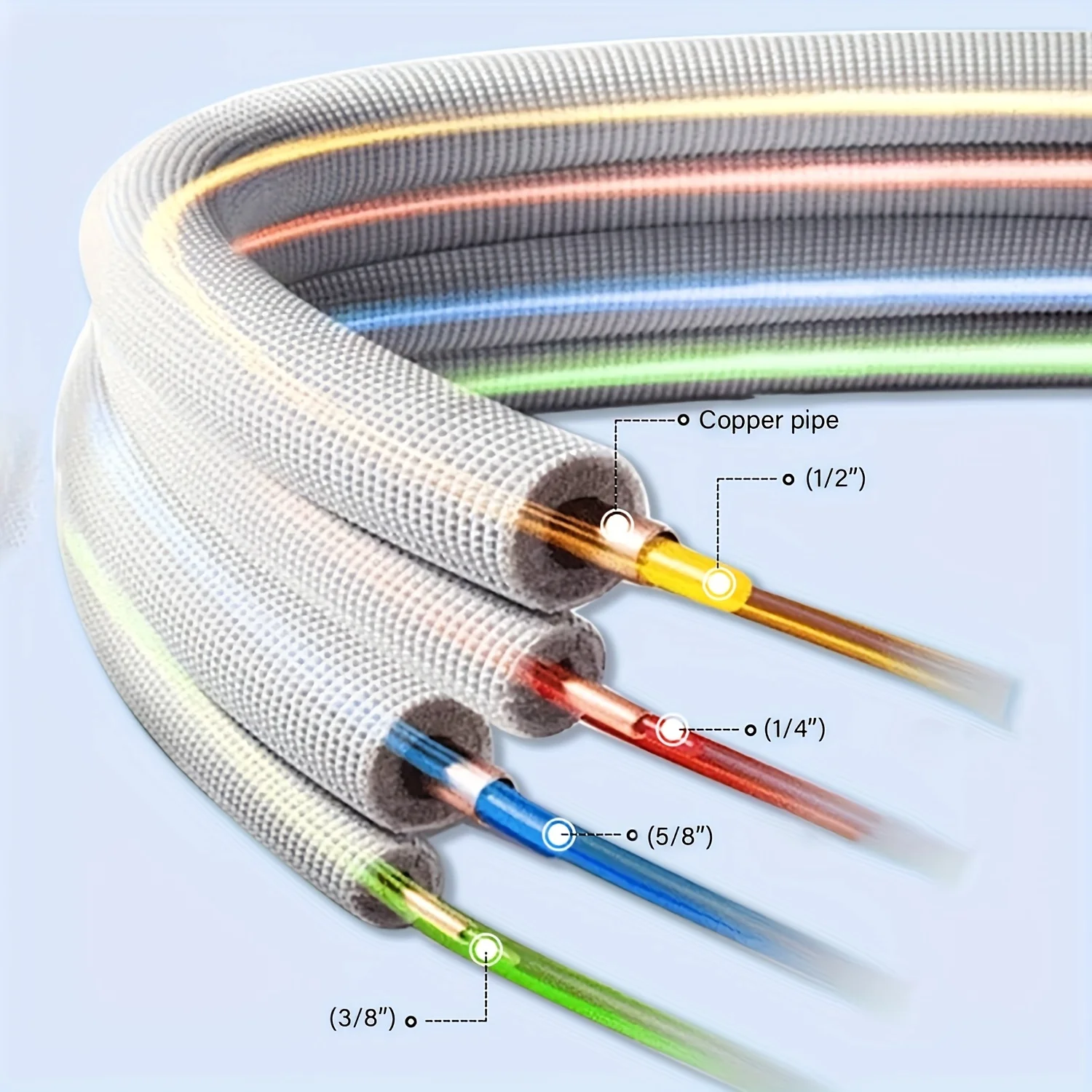 4PCS Built-in Copper Tube Bending Strip Air Conditioning Pipe Bender Kit HVAC Tool Refrigeration Plumbing Spring Tube Bender Set