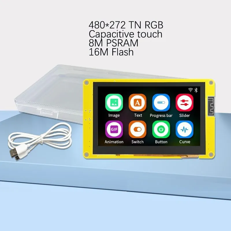 ESP32-S3 4.3 Inch Touch Screen HMI 8M PSRAM 16M Flash for Arduino LVGL WIFI&Bluetooth 4.3