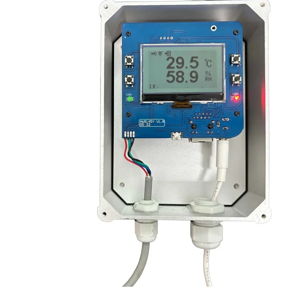 2025 Industrial Temperature Humidity Transmitter with Modbus TCP Protocol,  IP68 TH Controller, POE Power Supply, Data Logger