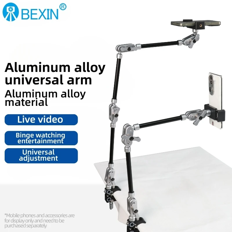BEXIN Aluminum Alloy Multifunctional Rotating Telescopic Universal Magic Arm Bracket Desktop Fixture Combination