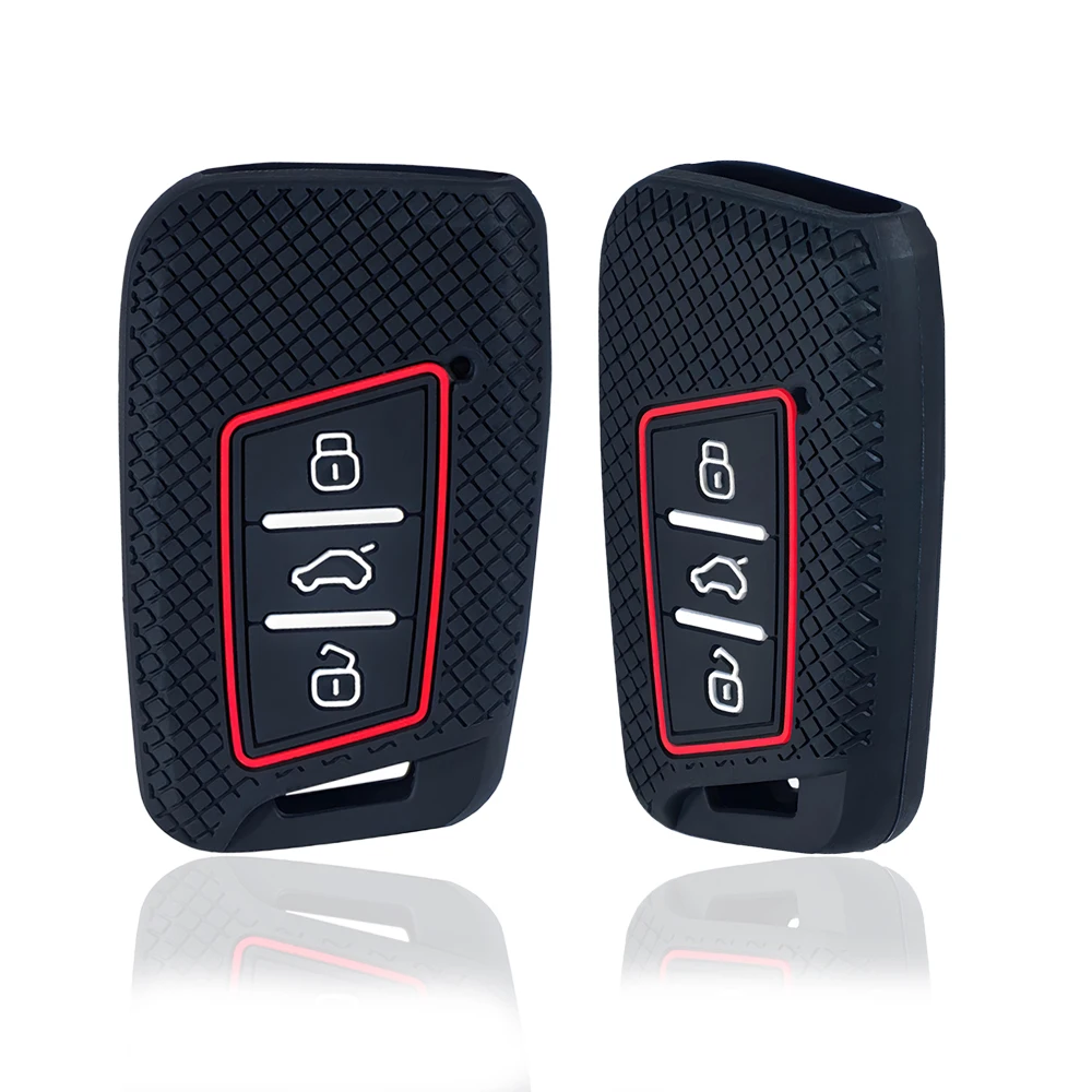 Para VW Taos 2022 Tiguan Atheon rline Polo Passat B8 para Skoda Kodiaq Octavia Fabia Karoq Seat Ateca funda de silicona para llave de coche