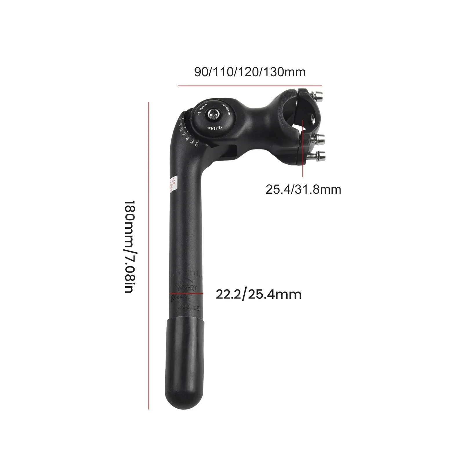 

New Practical Hot Sale Raise Handlebar Bike Stem Quill Stem MTB/Road ±60° 80-130mm Adjustable Aluminum Bicycle