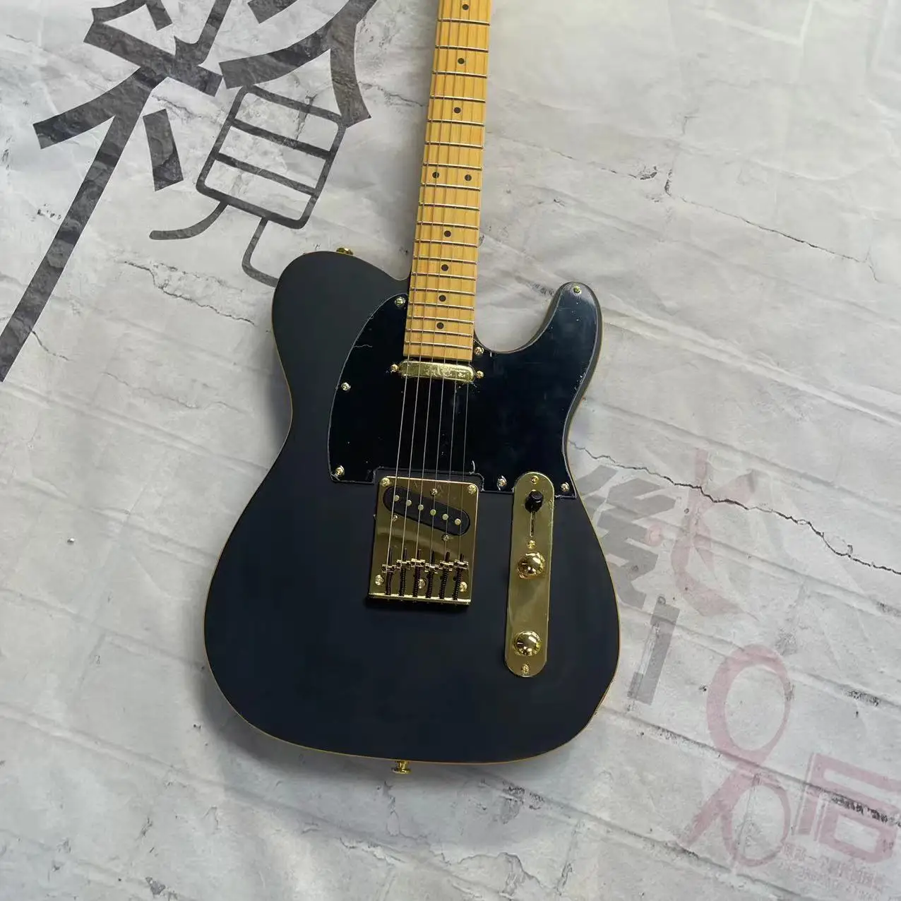 In stock, 6-chord TL electric guitar, matte black body, with real shipping pictures. Order and ship immediately