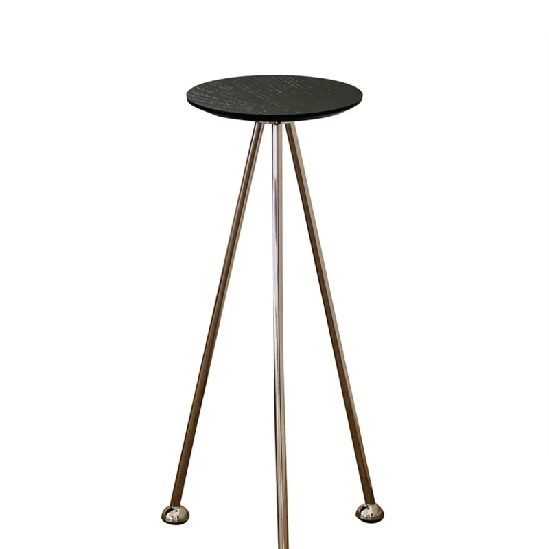 MOMO Stainless Steel Small Coffee Table Round Table Projection Flower Rack Balcony Small Bedside Small Side Corner Table - Image 5