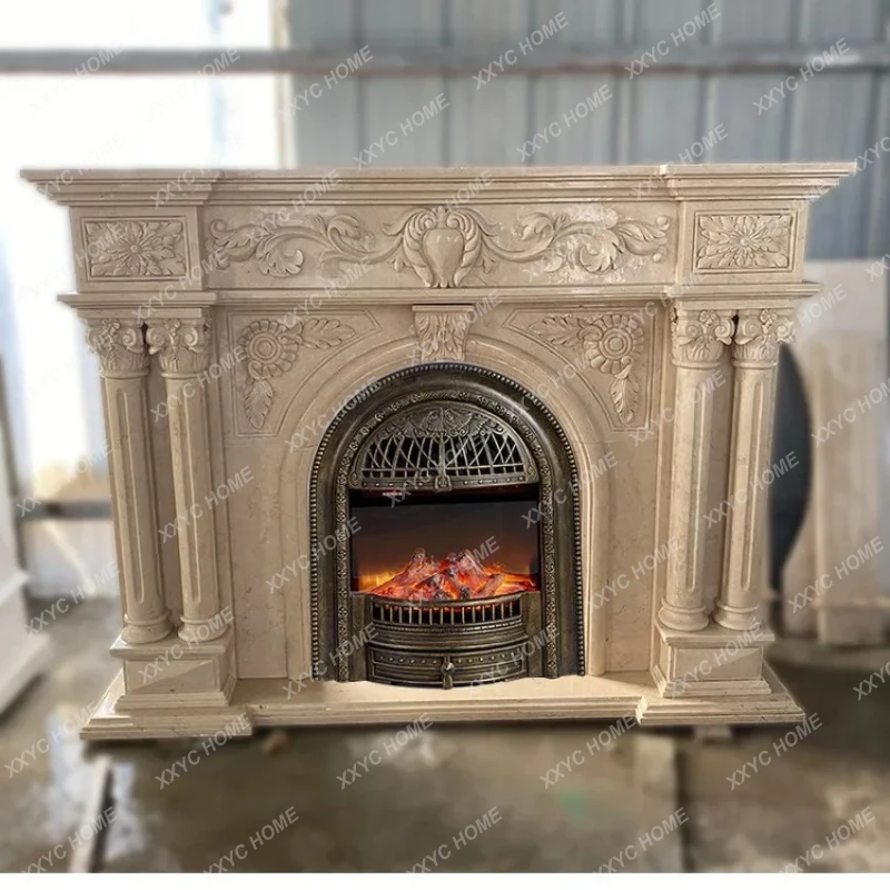 

Q marble fireplace stone carving fireplace marble fireplace living room decorative cabinet B06