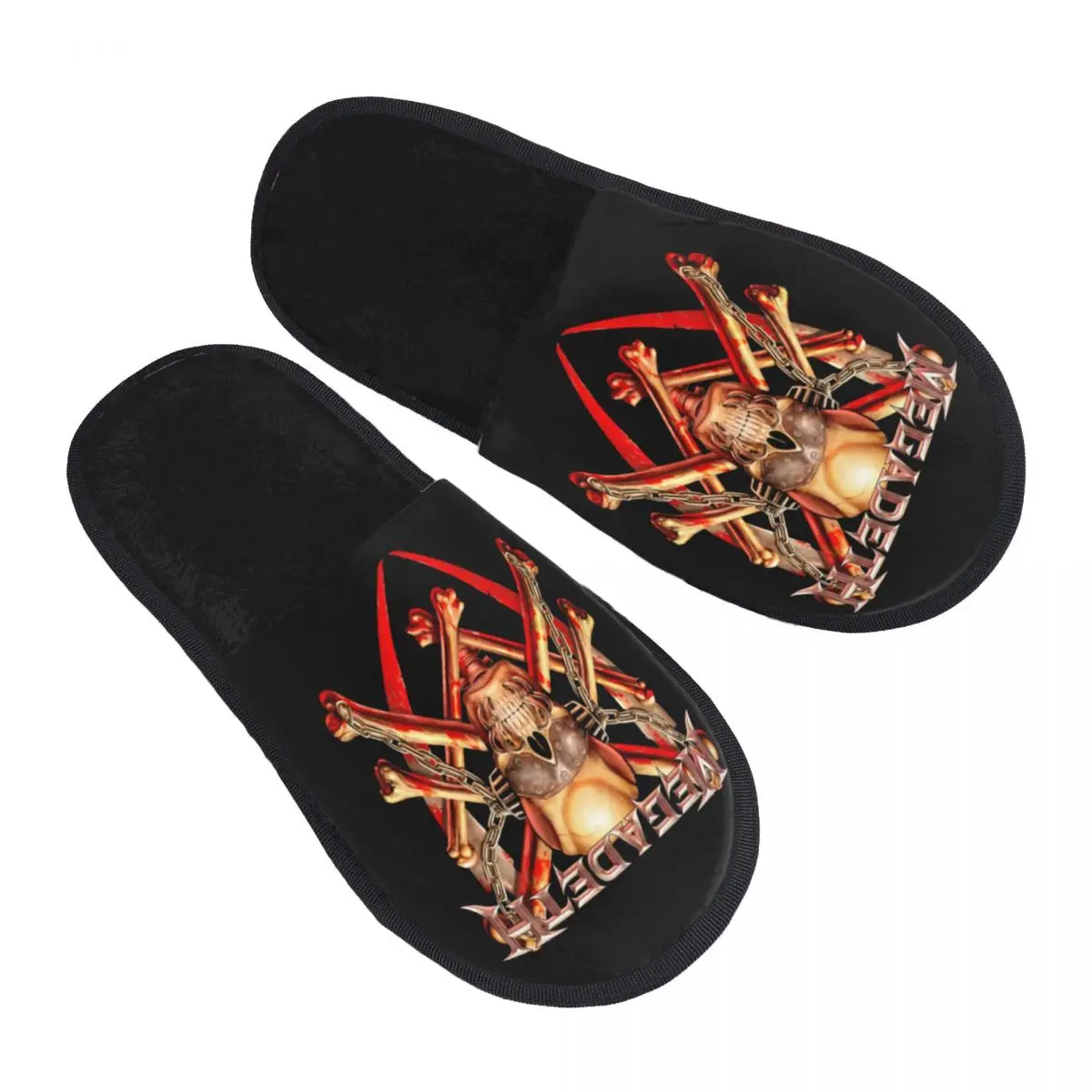 Custom Heavy Metal Rock M-Megadeths Skull Guest Slippers for Hotel Women House Slipper