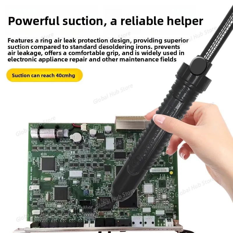 Anti-static Black Solder Suction Pump for Electronic Component Desoldering and Solder Joint Removal