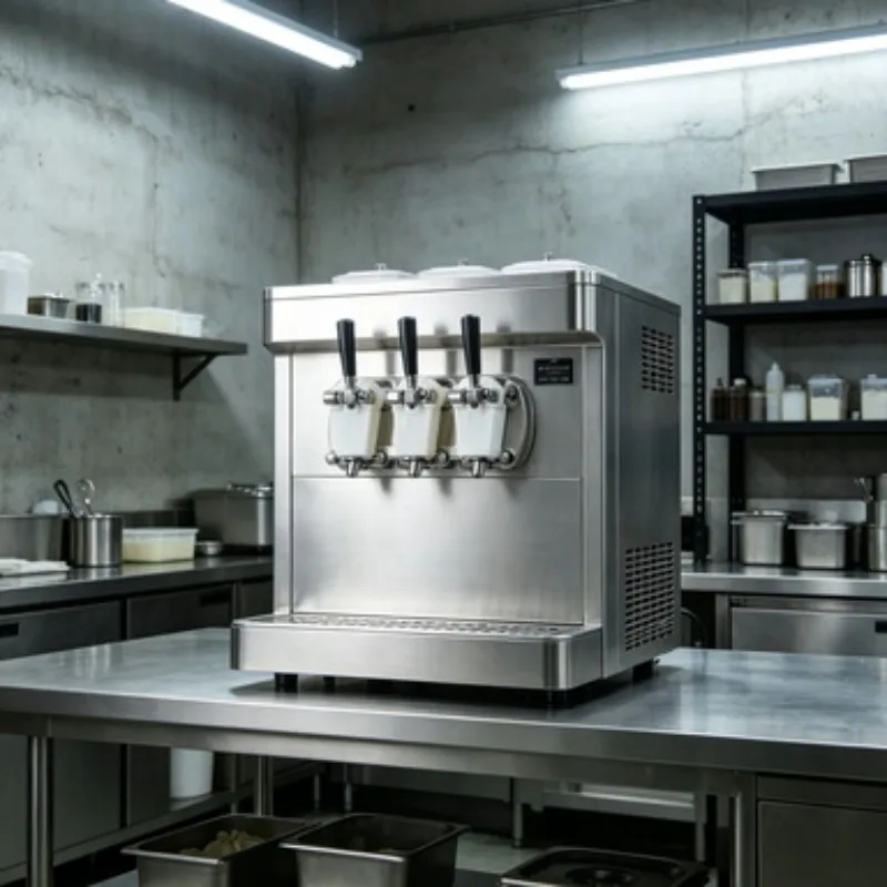 Professional Soft Serve Maker Commercial Ice Cream Machine 3 Flavors Yogurt Freezer Equipment for Restaurant