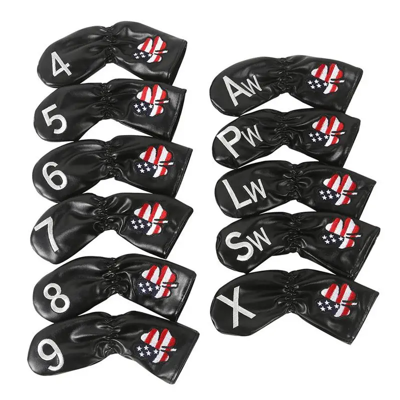 

Headcovers For Golf Clubs Portable Golf Iron Headcovers Golf Head Covers With 4.5.6.7.8.9.S.A.L.P.X Sizes For Golf Club Men's