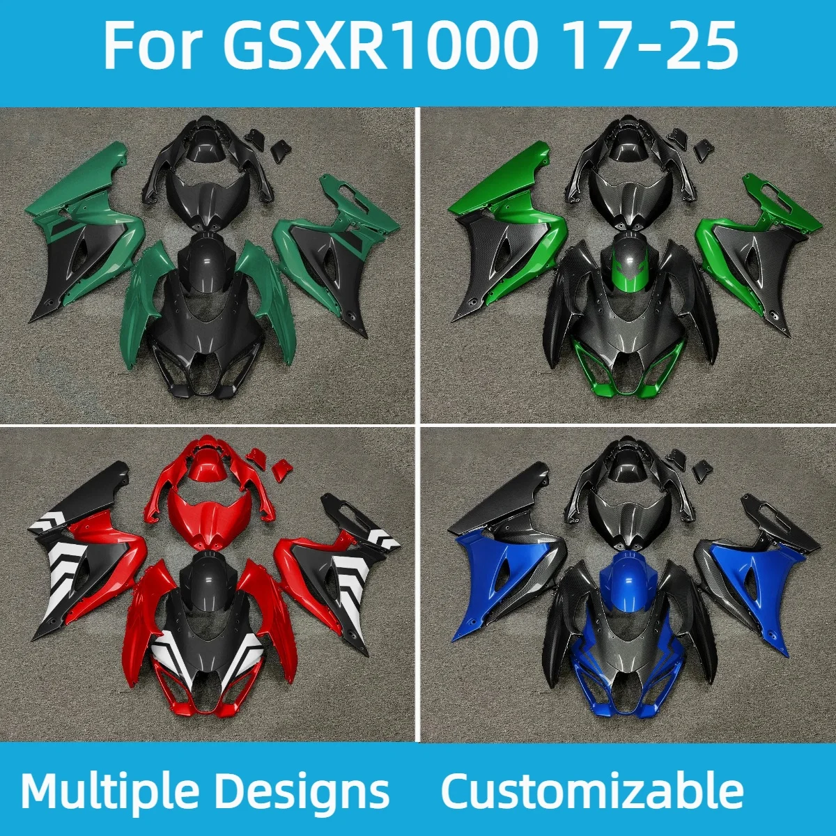 For GSXR1000 2017-2025 Motorcycle Spare Parts Fairing Kit GSXR 1000 17-25 Aftermarket Fairings Bodywork