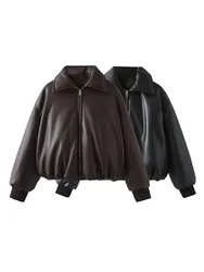 New summer women's clothing European and American style French design fashionable thick leather cotton coat