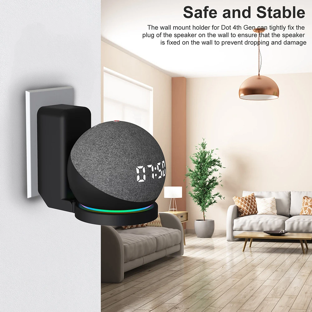 Wall Mount Hanger Holder For Amazon Alexa Echo Dot 5/4 Speaker Stand Bracket With Cord Stand Space Saving for Echo Dot 5/4