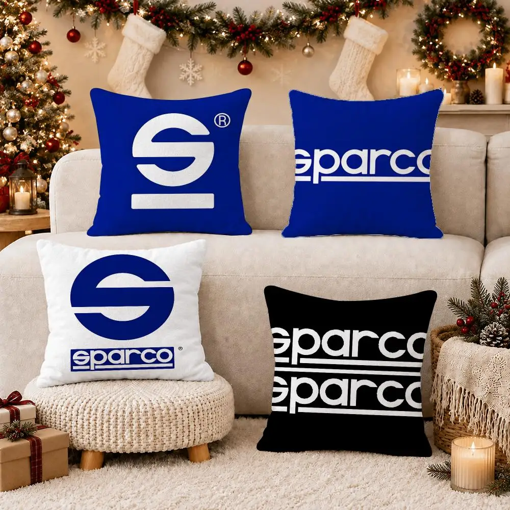 Fashion S-Sparco Logo Cushion Cover Plush Decorative Pillow Case With Hidden Zipper Cutecore Room Decor For Home