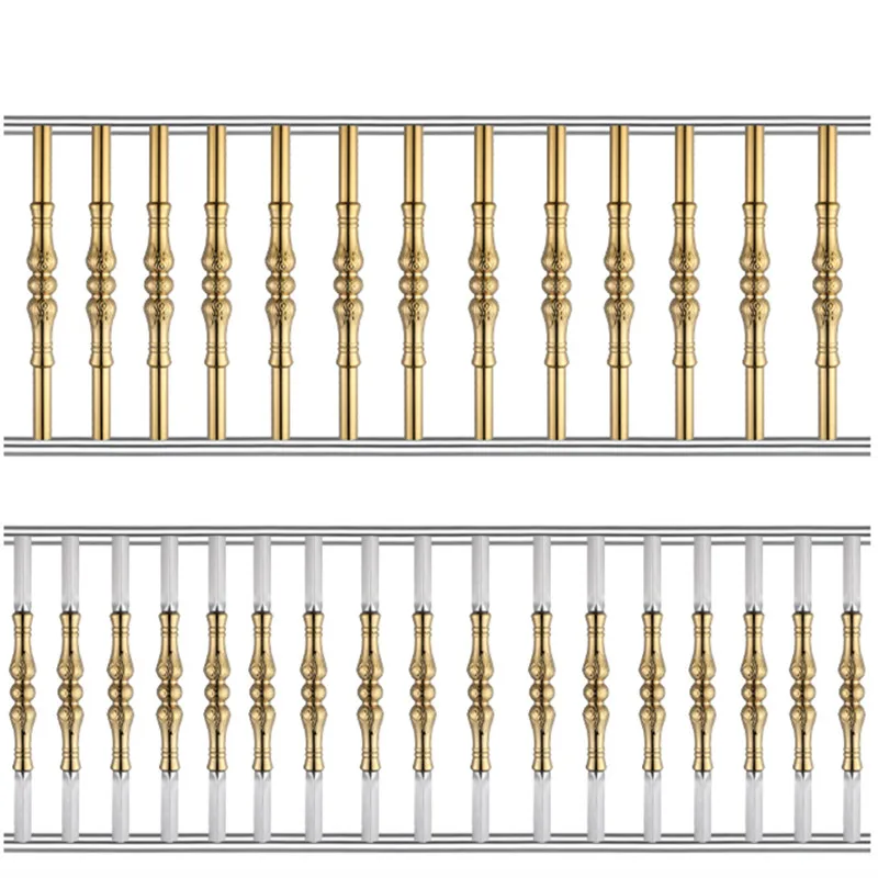 Stainless steel balustrade isolation column stair guardrail using stainless steel pipe with a flower stainless steel pipe