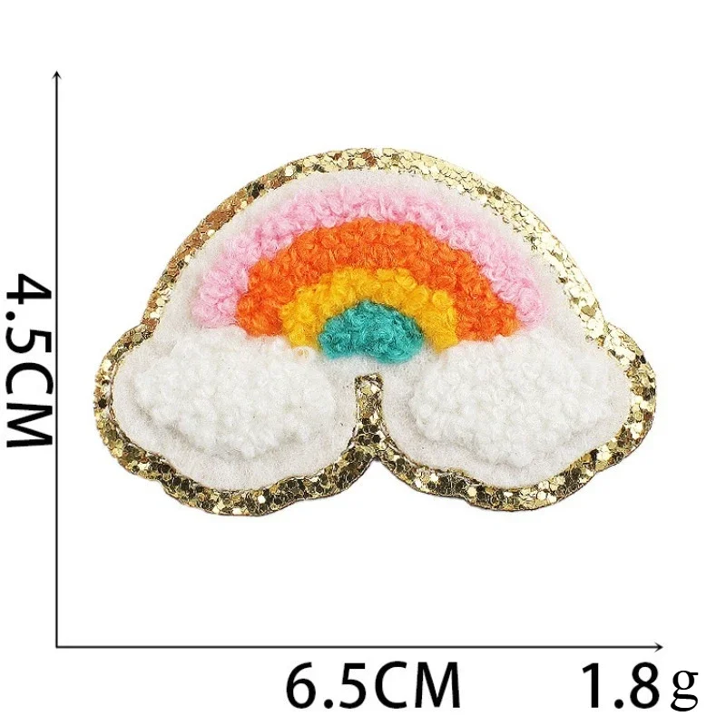New Rainbow Embroidery Cloth Sticker Computer Embroidery Stamp Lightning Five-pointed Star Patch Sticker Ironing Amazon Supply