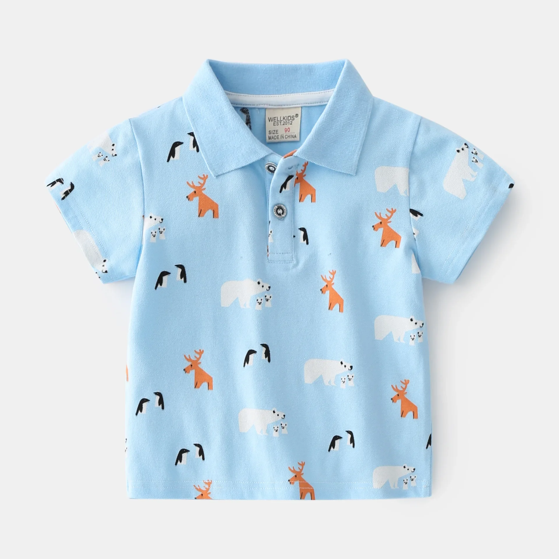 Camiseta a rayas de manga corta para niños de verano, Polo informal de algodón transpirable para niños, dibujos animados bordados, para edades de 3 a 8 años