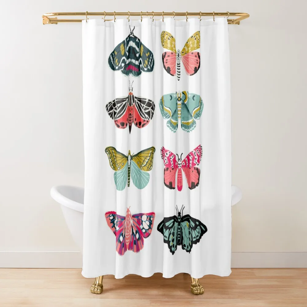 

Moths and Butterflies - moth sticker pack, butterfly sticker pack, moth stickers, butterfly stickers, moth art, Shower Curtain