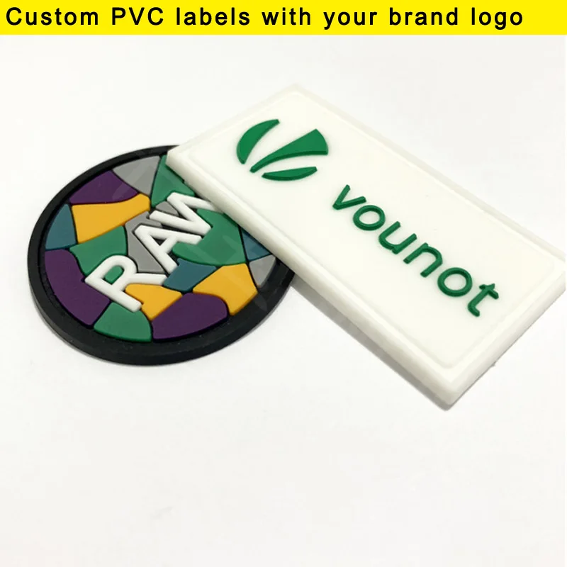 1000pcs a lot Custom Your Logo/Letters PVC Drop plastic soft Rubber Label DIY Customized Silicone label for clothes Bag Tags