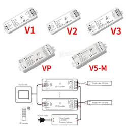 CCT LED調光器コントローラー,1色,v3,vp,V5-M,rgbw,rgb ct,12v,cv,rf,2.4g,1, 2, 3,4ch,DC12-24V,v1,v2