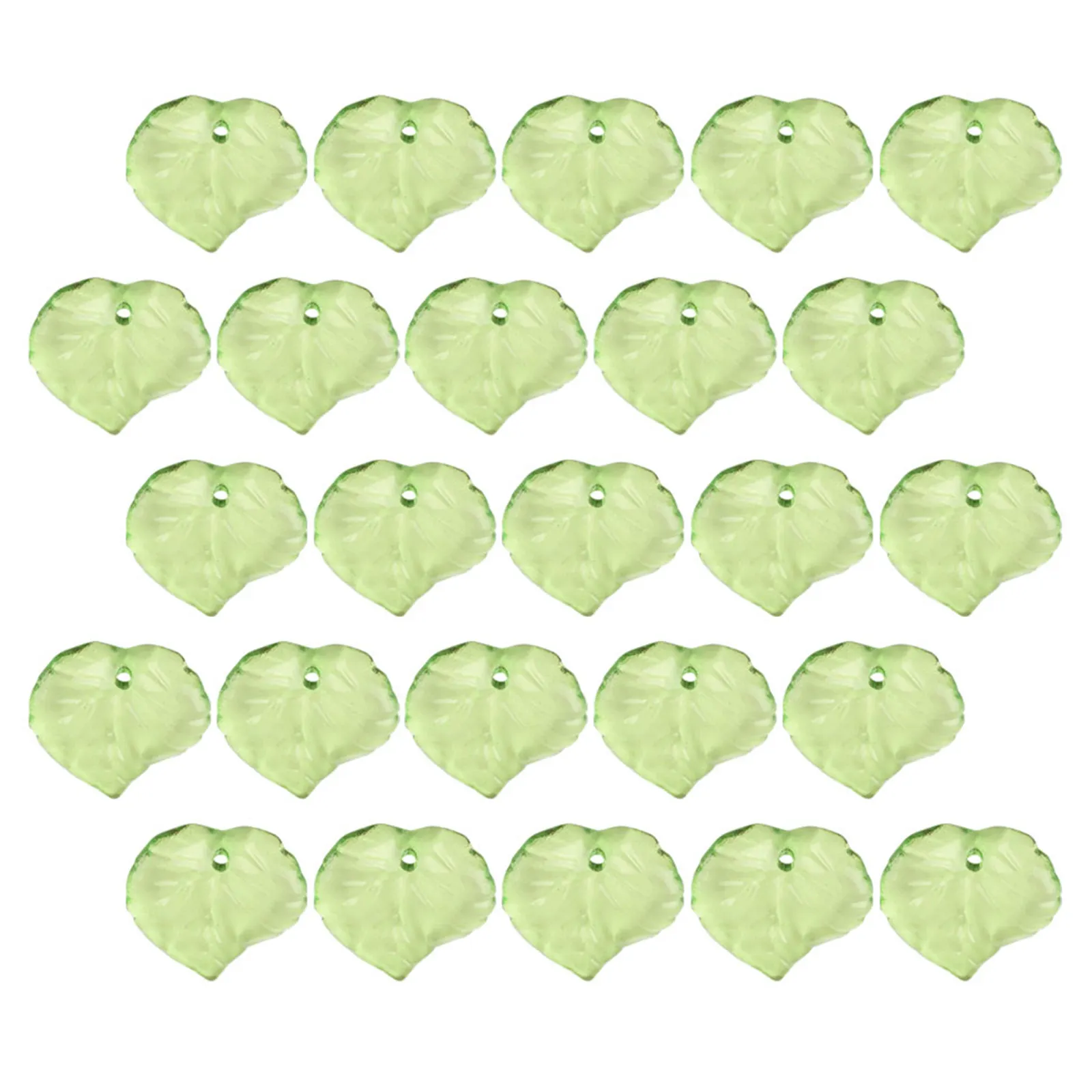 

200Pcs Leaf Shaped Acrylic Beads Green Transparent Dangle Charms for Jewelry Making Necklace Bracelet Earrings Spring Crafts