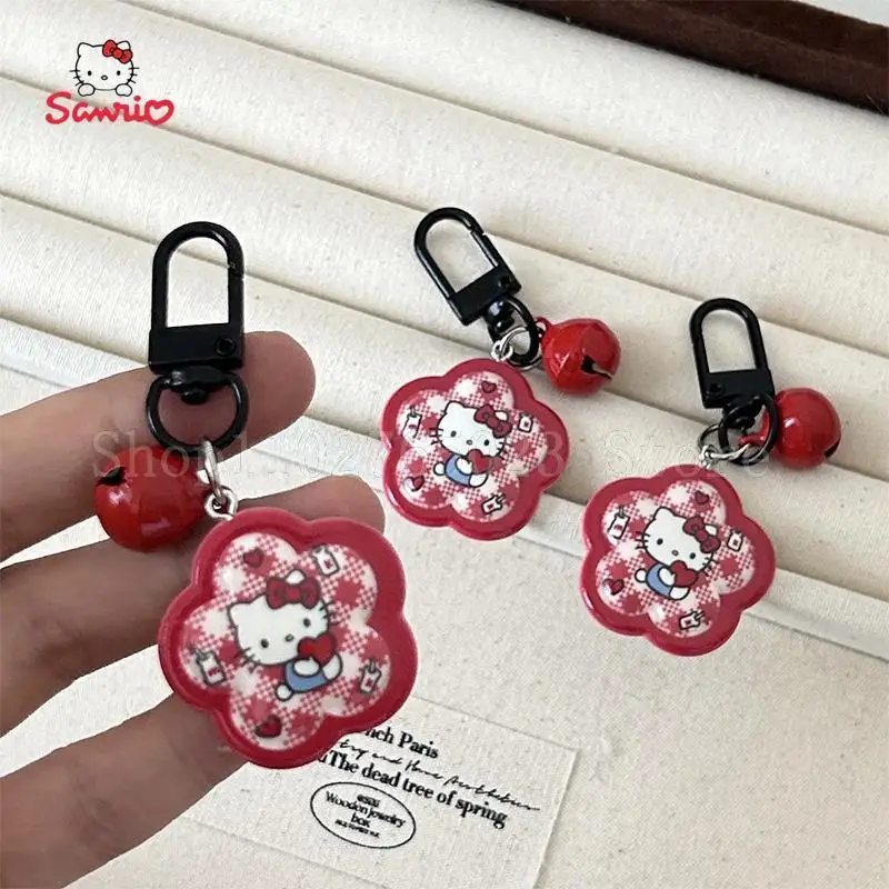 Olá Kitty Retro Bell Chaveiro para a Menina, Sanrio Pingente Dos Desenhos Animados, Saco Decore Acessórios, Festival Gift, Kawaii, 10Pcs