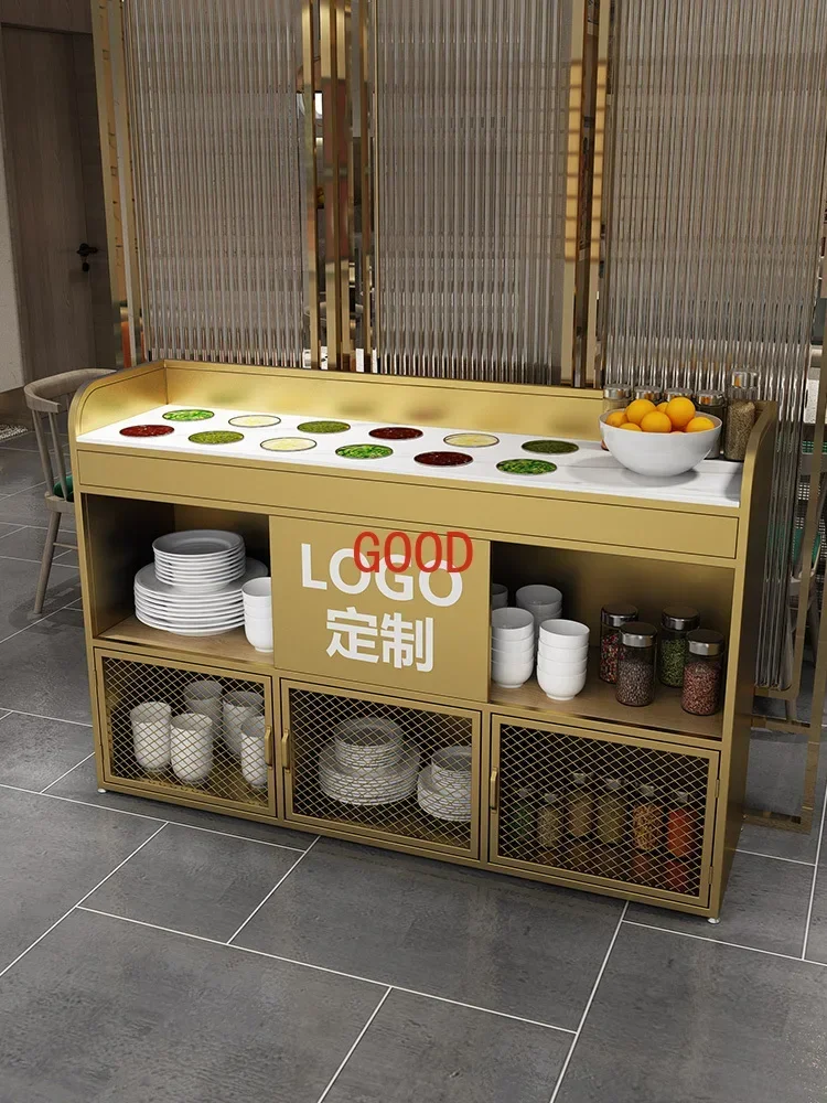 Simple and modern self-service seasoning table hot pot restaurant