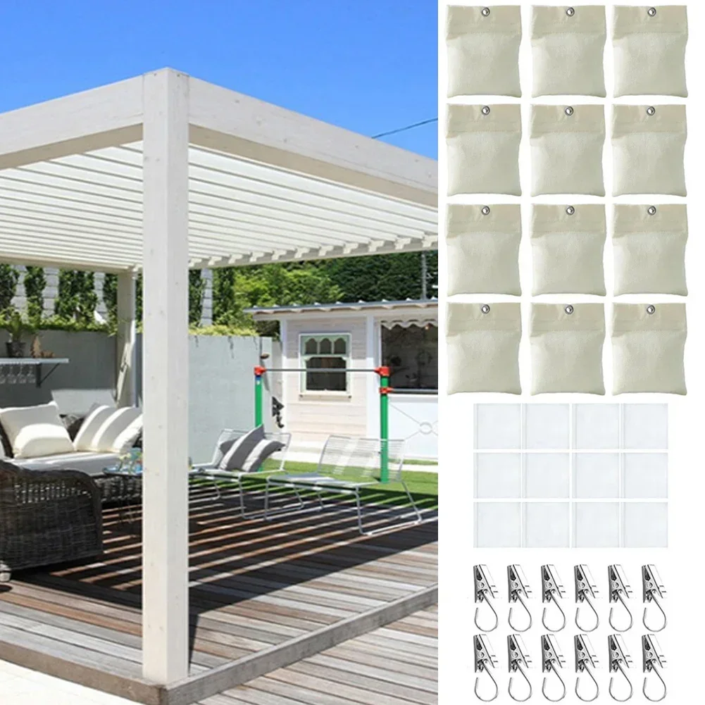 

12 Pack Outdoor Curtain Sandbag Weight Bag Curtain Bottom Weight Bag Bracket Clip Stabilize Items Curtains Tablecloths Flags