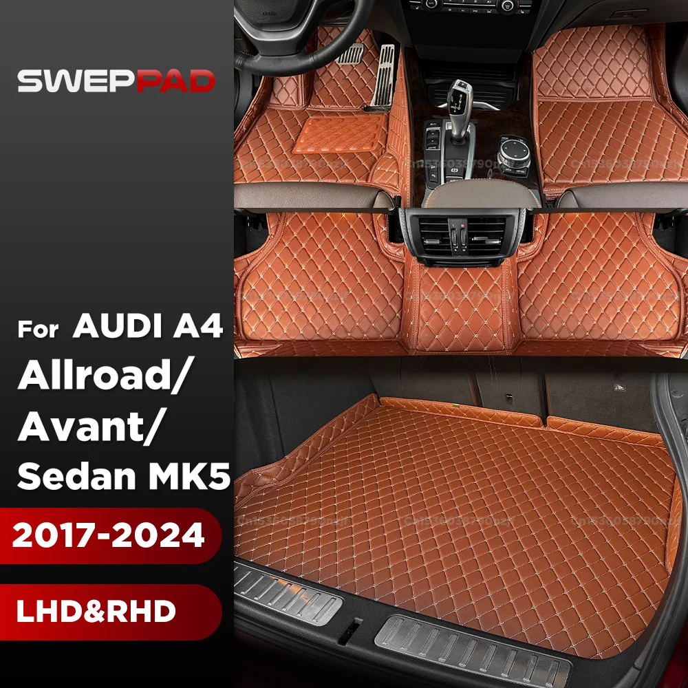 For Audi A4 Allroad/Avant/Sedan MK5 B9 2017-2024 23 22 21 20 19 18 Car floor mats Foot Pads 3D Car Trunk Mat Cargo Liner Carpet