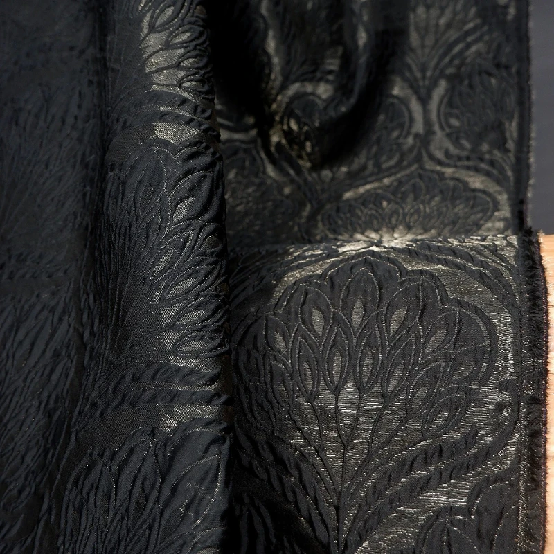 Retro curled grass patterned line jacquard fabric for Handmade diy sewing dress clothiing designer fabrics cloth